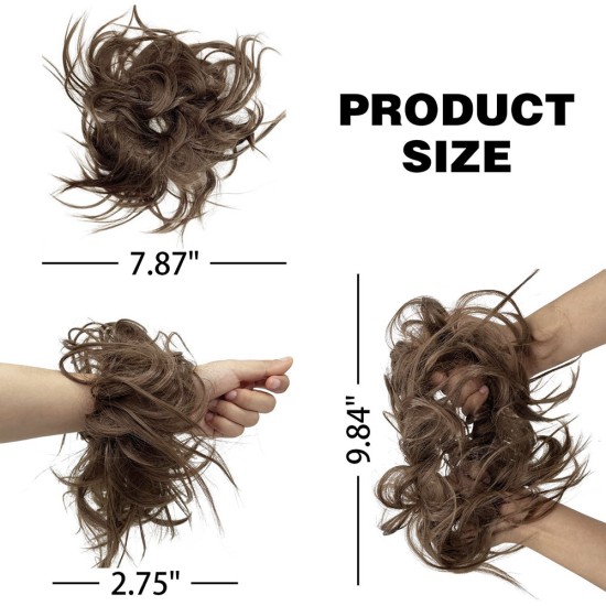 #8MB Messy Bun Hair Extensions Synthetic Thick Donut Tousled Updo