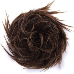 #6T30 Messy Bun Hair Extensions Synthetic Thick Donut Tousled Updo