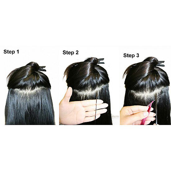 Micro Loop Hair Extensions - #1B Natural Black 50g Length 20"