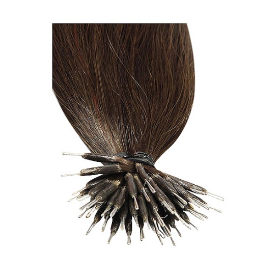 #2 DARKEST BROWN Nano Tip/Ring Hair Extensions 50g/qty 20"/22"