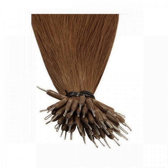 #4 CHOCOLATE BROWN Nano Tip/Ring Hair Extensions 50g/qty 20"/22"