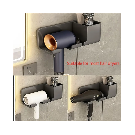 1pc Hair Dryer Holder, Blow Dryer Holder Wall Mounted, Hair Tool Organizer For Hair Dryer, 23cm/9inch