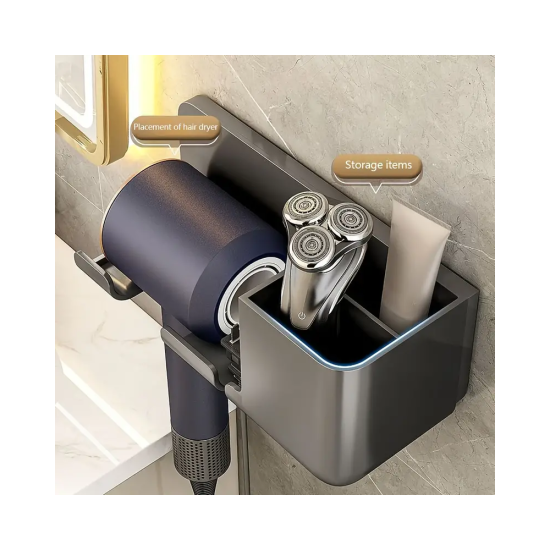 1pc Hair Dryer Holder, Blow Dryer Holder Wall Mounted, Hair Tool Organizer For Hair Dryer, 23cm/9inch