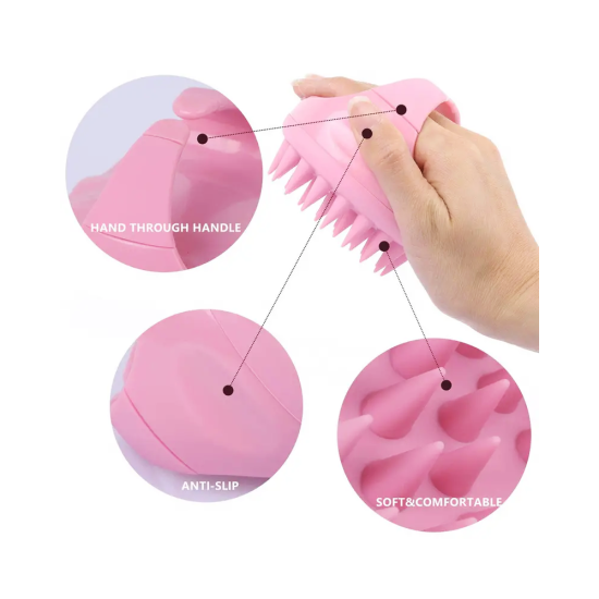 Soft Silicone Head Scalp Massage Comb, Shampoo Brush, Hair Washing Comb 1pc