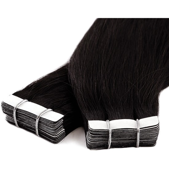 #1B NATURAL BLACK Tape Hair Extensions 2pcs/qty Lengths 20"/22"/24" #1B NATURAL BLACK Tape Hair Extensions 2pcs/qty Lengths 20"/22"/24"