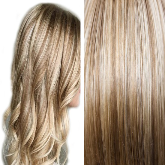 Highlight Fusion Pre-bonded U-tip - #12/60 Light Golden Brown/Platinum Blonde 50g/QTY - 20" Highlight Fusion Pre-bonded U-tip - #12/60 Light Golden Brown/Platinum Blonde 50g/QTY - 20"