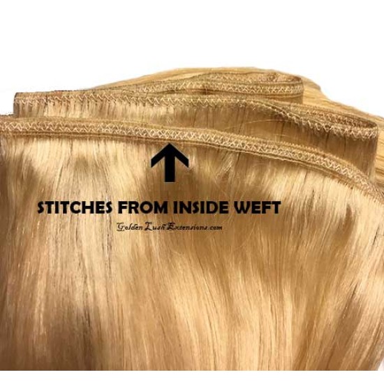 #10 MEDIUM GOLDEN BROWN Weft/Weave Hair Extensions 120g 20"