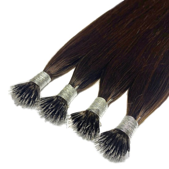#2 DARKEST BROWN Nano Tip/Ring hair Extensions 50g Length 20/22" #2 DARKEST BROWN Nano Tip/Ring hair Extensions 50g Length 20/22"