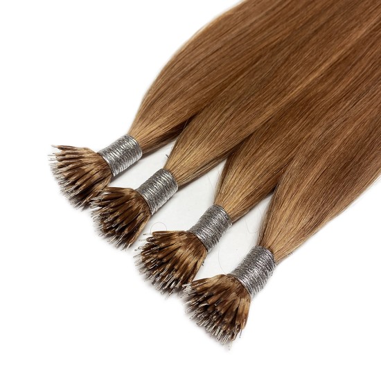 #10 MEDIUM GOLDEN BROWN Nano Tip/Ring Hair Extensions 50g/qty