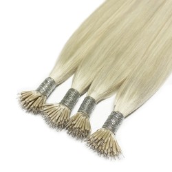 #60 PLATINUM BLONDE Nano Tip/Ring Hair Extensions 50g/qty 