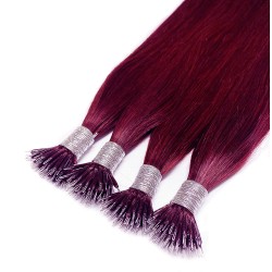 #BURGUNDY Nano Tip/Ring hair Extensions 50g/qty 20"