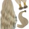 #16/60 HONEY BLONDE/PLATINUM BLONDE Nano Tip/Ring Highlight Hair Extensions 50g/qty 20"