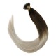 #2/18 DARKEST BROW/ASH BLONDE Nano Ring/tip Ombre Hair Extensions 50g/qty 20" 