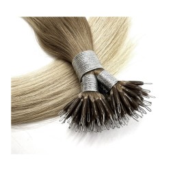 #8/18 ASH BROWN/ASH BLONDE Nano Ring/tip Ombre Hair Extensions 50g/qty 20" 