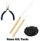 Nano Tool Kit: Stainless Steel Plier + 500 SILICONE Nano Beads + Pulling Hooks