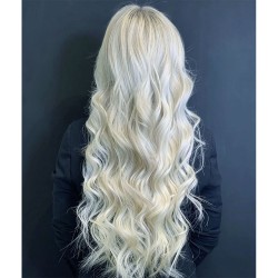#60 PLATINUM BLONDE Flat Track Weft Premium 6A Hair Extensions 100g 20"