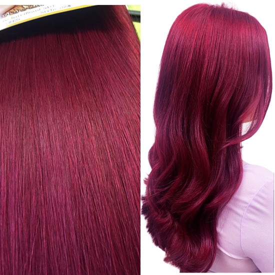 #425 REDDISH PLUM U-tip Fusion Pre-Bonded Hair Extensions 50g/qty 20"