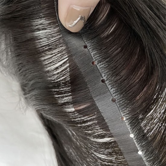 #1 JET BLACK Pull-Thru Premium Hair Extensions 6A Hair Extensions 120g 20"/22"