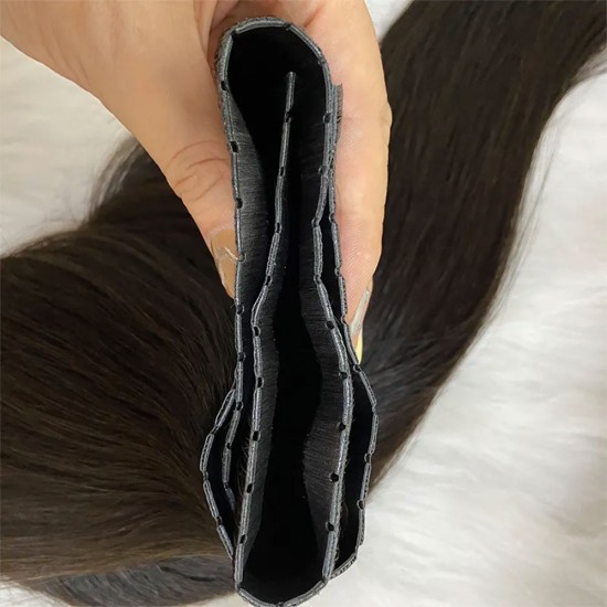 #12 LIGHT GOLDEN BROWN Pull-Thru Premium 6A Hair Extensions 120g 20"/22"