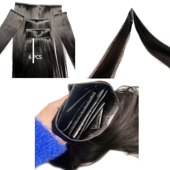 #6 Chestnut Brown Pull-Thru Premium Hair Extensions 6A 140g - 20" & 22" #6 Chestnut Brown Pull-Thru Premium Hair Extensions 6A 140g - 20" & 22"
