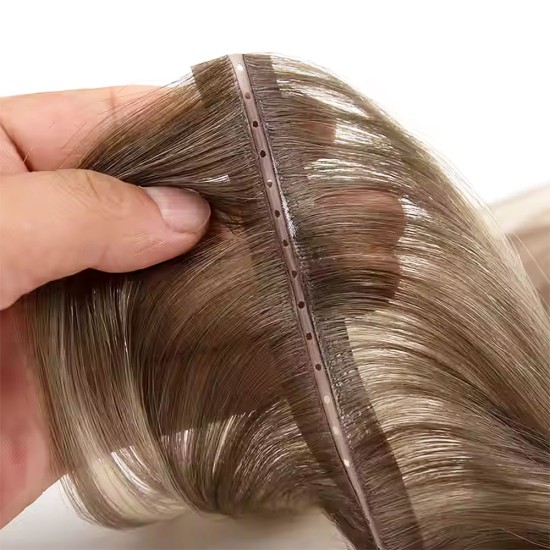 #12 LIGHT GOLDEN BROWN Pull-Thru Premium 6A Hair Extensions 120g 20"/22"