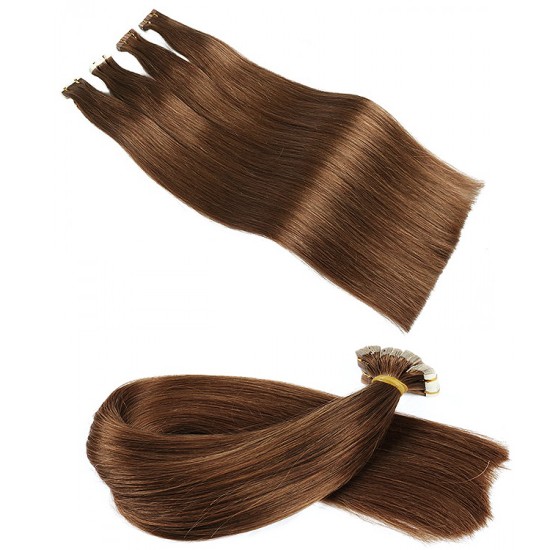 Russian Premium Tape Ins Hair Extensions #4 CHOCOLATE BROWN Length 20" Straight (10 PCS - 25 grams) Russian Premium Tape Ins Hair Extensions #4 CHOCOLATE BROWN Length 20" Straight (10 PCS - 25 grams)
