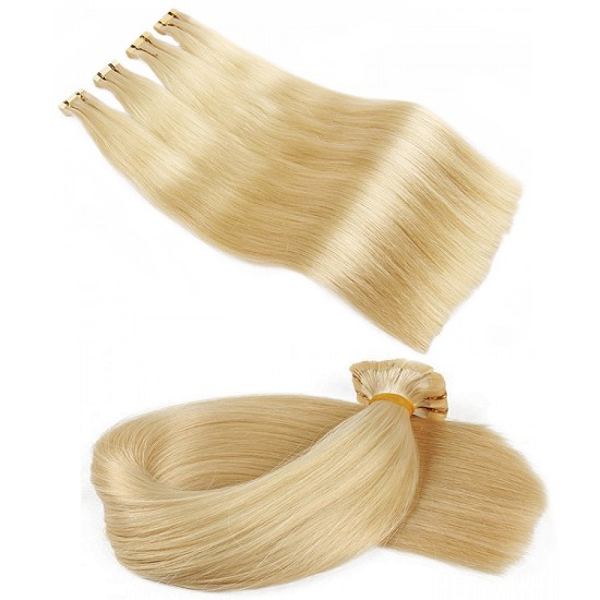 Premium 6A Tape Ins Hair Extensions #22 BEACH BLONDE Length 20" Straight (10 PCS - 25 grams)