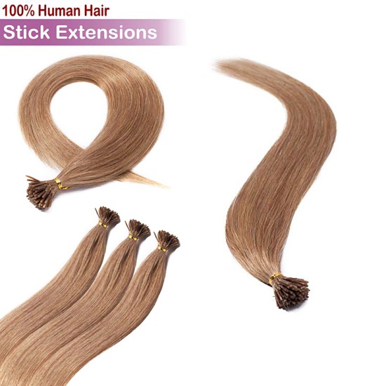 #10 MEDIUM GOLDEN BROWN Stick Tip/I-Tip Pre-bonded Hair Extensions 50g/qty 20" #10 MEDIUM GOLDEN BROWN Stick Tip/I-Tip Pre-bonded Hair Extensions 50g/qty 20"