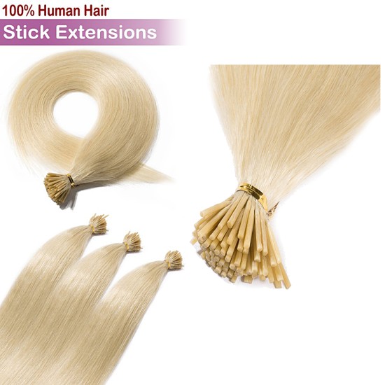 Stick Tip / I-Tip Pre-bonded Hair Extensions - #24 SUNLIGHT BLONDE 50g Length 20" Stick Tip / I-Tip Pre-bonded Hair Extensions - #24 SUNLIGHT BLONDE 50g Length 20"