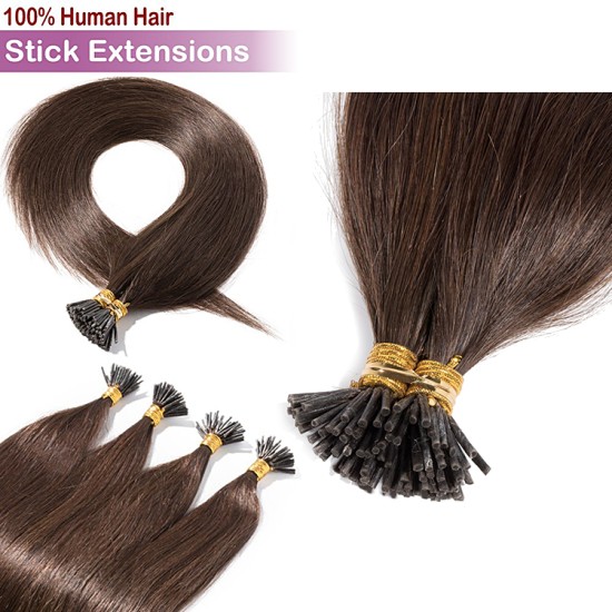 Stick Tip / I-Tip Pre-bonded Hair Extensions - #3 DARK BROWN 50g Length 20" Stick Tip / I-Tip Pre-bonded Hair Extensions - #3 DARK BROWN 50g Length 20"
