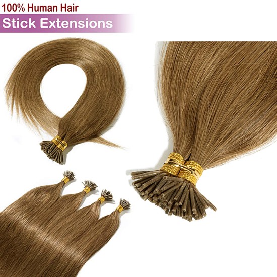 Stick Tip / I-Tip Pre-bonded Hair Extensions - #6 CHESTNUT BROWN 50g Length 20" Stick Tip / I-Tip Pre-bonded Hair Extensions - #6 CHESTNUT BROWN 50g Length 20"
