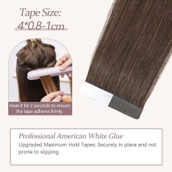 #1 JET BLACK Premium 6A Tape-in Hair Extensions 10pcs/qty 20"