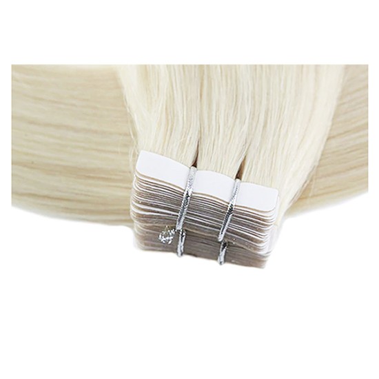 #614 White Blonde Tape-in Premium 6A Hair Extensions 10pcs/qty 20"