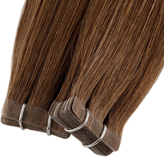 #4 CHOCOLATE BROWN Tape-in European Hair Extensions 20pcs/qty 20"/22"