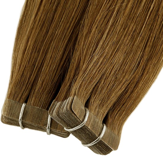 #6 CHESTNUT BROWN Tape-in European Hair Extensions 20pcs/qty 20"/22"