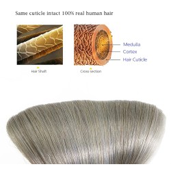 #101G STERLING SILVER GREY Bugatti Clip-in Hair Extensions 120g