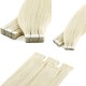 #60 PLATINUM BLONDE Tape-in European Hair Extensions 20pcs/qty 20"/22"