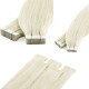 #614 White Blonde Tape-in Premium 6A Hair Extensions 10pcs/qty 20"