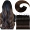 #1B/3 NATURAL BLACK/DARK BROWN Tape-in Ombre Hair Extensions 20pcs/qty 20"