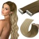 #8/60 ASH BROWN/PLATINUM BLONDE Tape-in Ombre Hair Extensions 20pcs/qty 20"