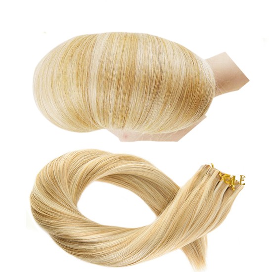 #16/60 LIGHT HONEY BLONDE/PLATINUM BLONDE Tape-in Highlights Hair Extensions 20pcs/qty 20"