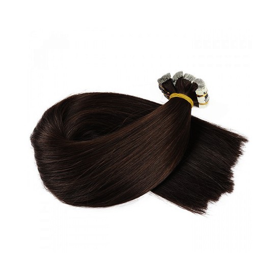 Premium 6A Tape Ins Hair Extensions #2 DARKEST BROWN Length 20" Straight (10 PCS - 25 grams)