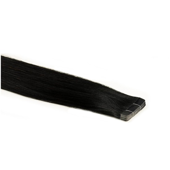 European #1 JET BLACK Tape Hair Extensions 20 PCs / QTY Lengths 20" & 22" Straight European #1 JET BLACK Tape Hair Extensions 20 PCs / QTY Lengths 20" & 22" Straight