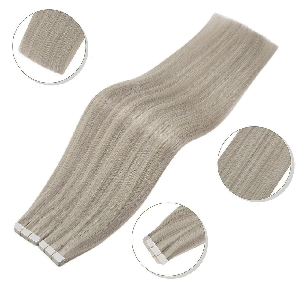 18/60 ASH BLONDE/PLATINUM BLONDE Highlight Tape-in Hair  display picture 2
