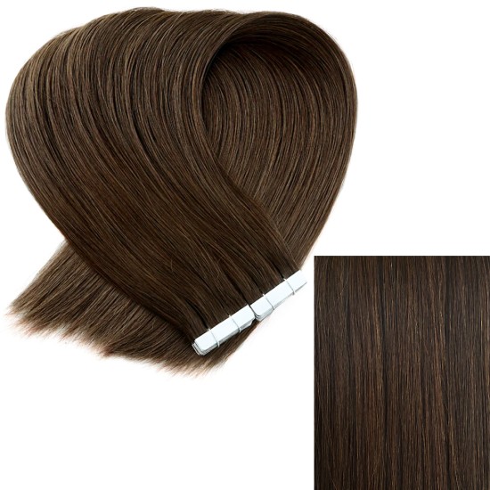 #3 DARK BROWN Tape Hair Extensions 20 PCs / QTY Lengths 20"/22"/24" #3 DARK BROWN Tape Hair Extensions 20 PCs / QTY Lengths 20"/22"/24"