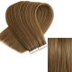 #6 CHESTNUT BROWN Tape-in Hair Extensions 20pcs/qty 20"/22"/24" 