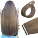 #8A SILVER ASH BROWN Tape-in European Hair Extensions 20pcs/qty 20"