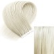 #614 White Blonde Tape Hair Extensions 10pcs Lengths 20" Straight 6A #614 White Blonde Tape Hair Extensions 10pcs Lengths 20" Straight 6A