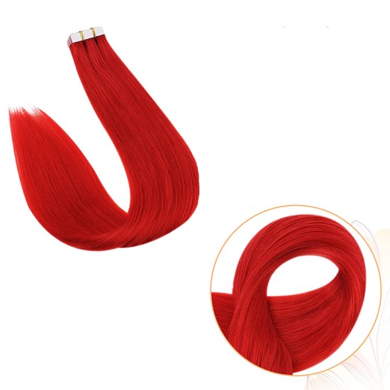 #RED Tape-in Hair Extensions 20pcs/qty 20" 