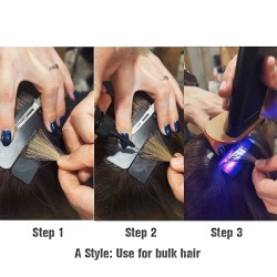 V-Light Technology Hair Extension Black Machine Hair Extension Tools Kit Set with 8pcs (Black Iron)